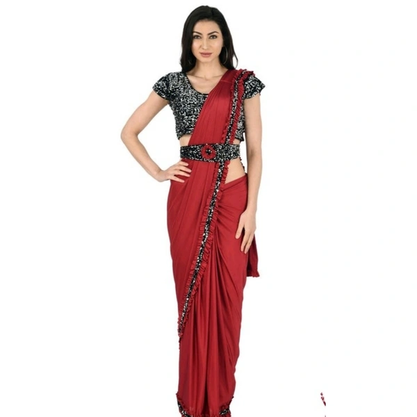 VASTREMATE 2 Minute Ready To Wear Sarre With BELT - Free size