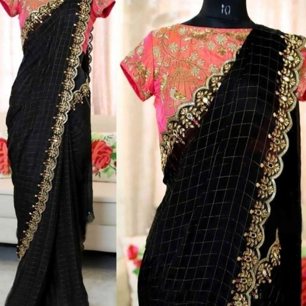 VASTREMATE Attractive Cotton chix Sarre - free size