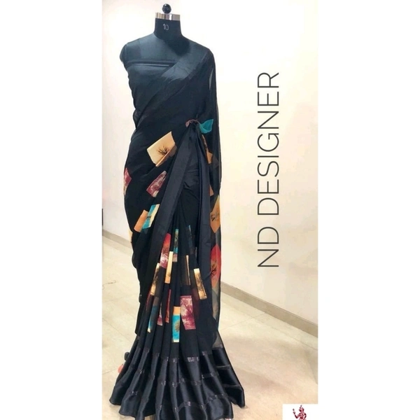 VASTREMATE Satin Patta Saree - Free size