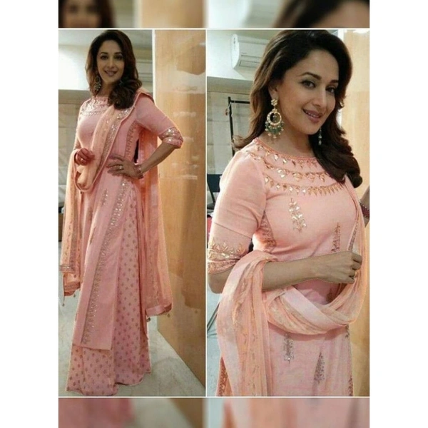 Embroidered Rayon Kurta With Set - M