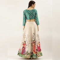 Zari Rajwadi Modern Party Lahenga - semi-stiched