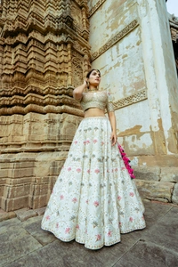 Embroided Lahenga  - Unstitched