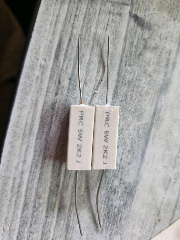 PRC 5W 2K2 : Ceramic Encased Resistors : WWR - 9*9*25 (Height X Width X Length), White, 0.006