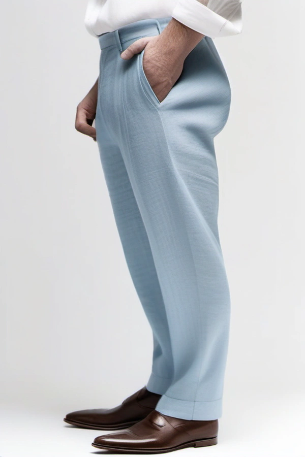 Regular Fit Linen Trouser - 32, Anakiwa Blue