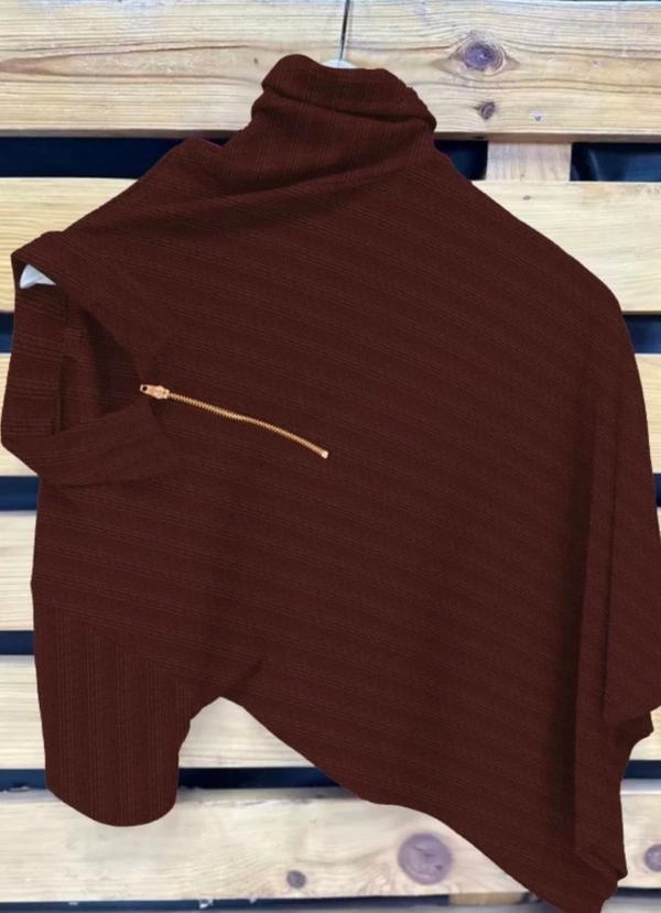 KAJARU Men Self Design Polo Neck Polyester Brown T-Shirt - Brown