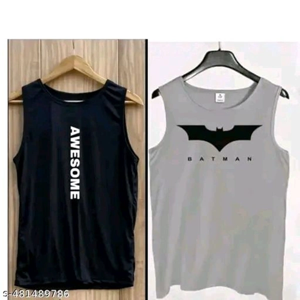Men Solid Pattern Sleeveless Trendy & Stylish Round Neck GYM West - Medium, Black
