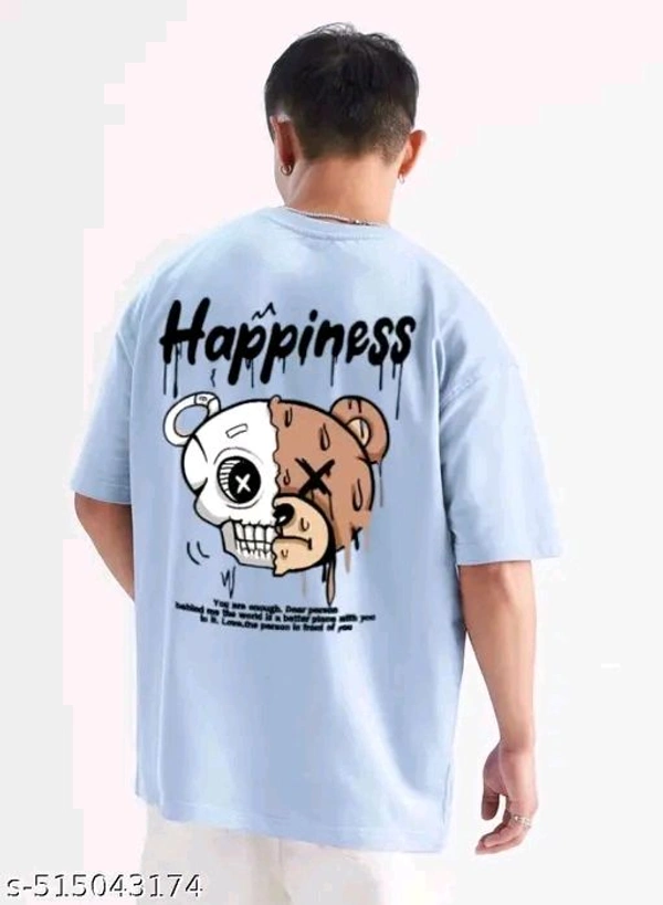 ΜΕΧΜΥ οversize tshirt for men and hip hop tshirt and tshirt for men - M, Cornflower Blue
