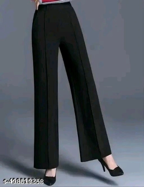 Designer Girls and Women's High Rise Trouser/Pant - Black, M