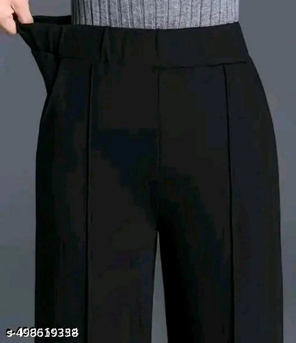 Designer Girls and Women's High Rise Trouser/Pant - Black, M