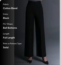 Designer Girls and Women's High Rise Trouser/Pant - Black, M