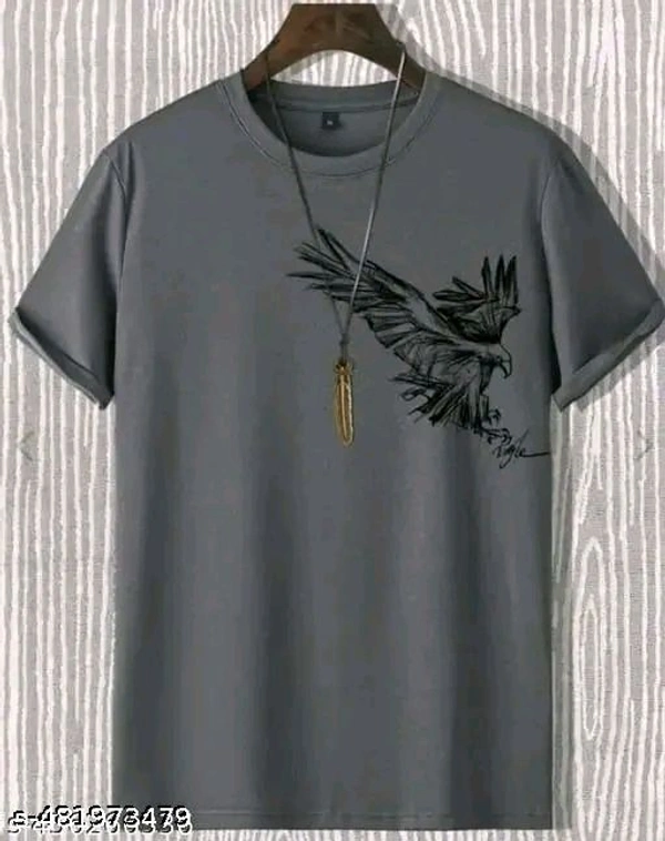 Trendy Men round neck Tshirt - gray, XL
