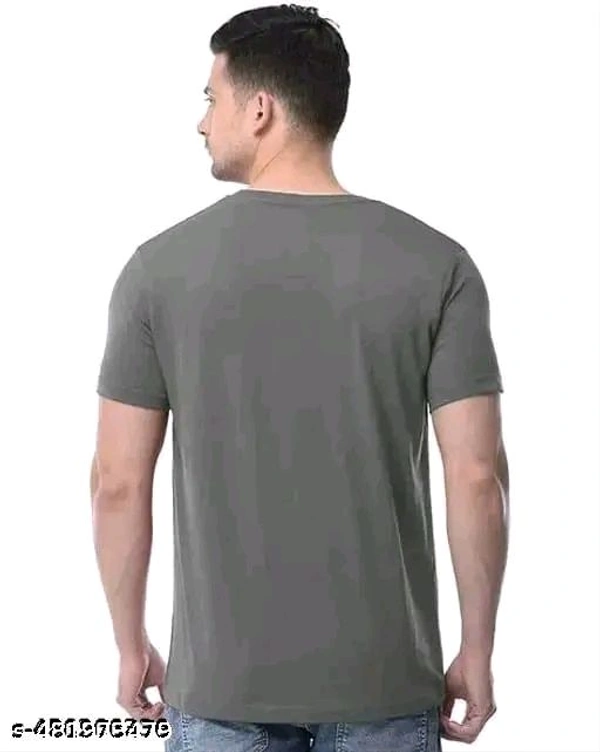 Trendy Men round neck Tshirt - gray, XL