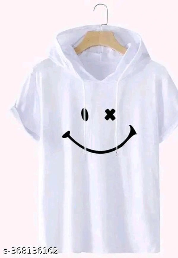 Mens Polyester Tshirt Printed Hood Pettan New Design - White, M