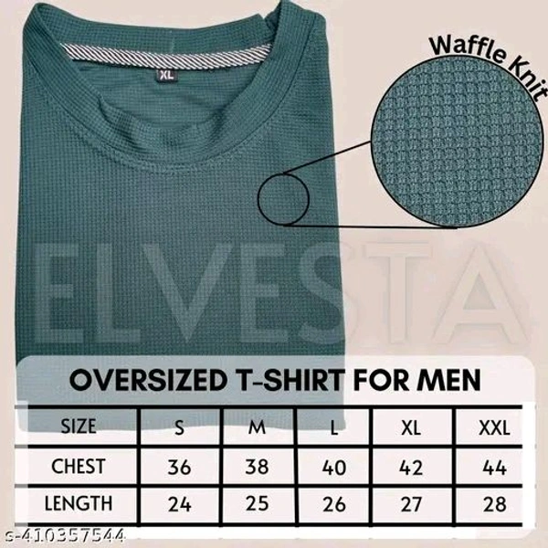 Elvesta Men Striped Round Neck Cotton Blend Blend Popcorn T-Shirt - Japanese Laurel, S