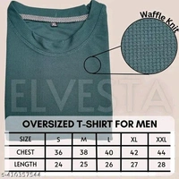 Elvesta Men Striped Round Neck Cotton Blend Blend Popcorn T-Shirt - Japanese Laurel, XXL