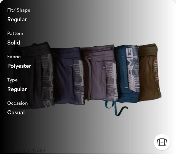 Men's Fit Trousers with Adjustable Drawstring-Multicolor (Pack of 5) - M
