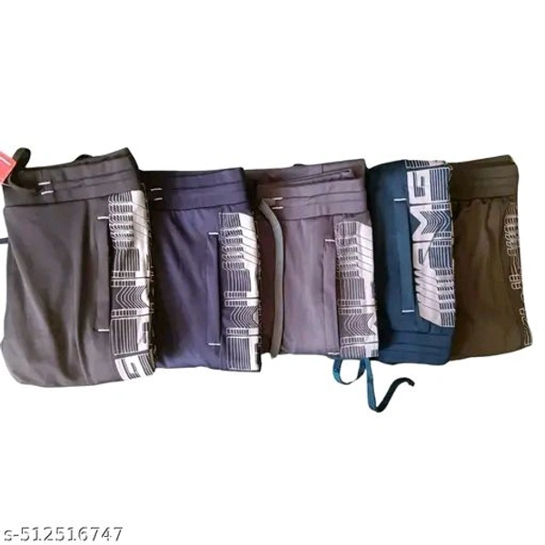 Men's Fit Trousers with Adjustable Drawstring-Multicolor (Pack of 5) - XL