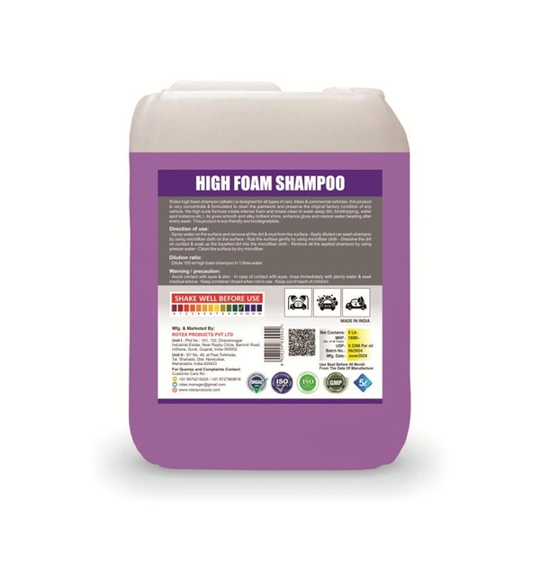 Rotex Products Private Limited Rotex High Foam Shampoo 5ltr - Free, Medium Red Violet