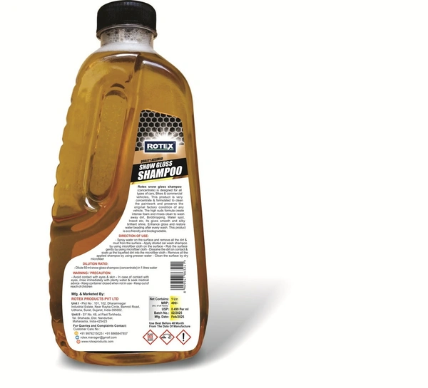 Rotex Products Private Limited Rotex Snow Gloss Shampoo 1 ltr - Free, Kabul