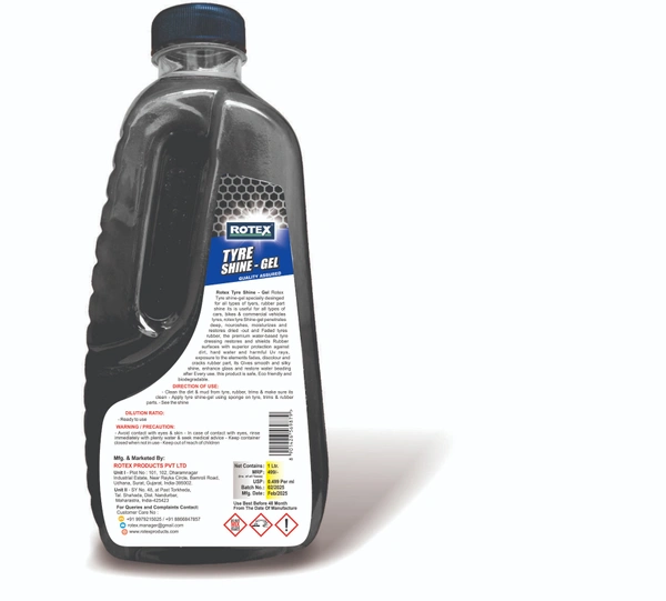 Rotex Products Private Limited Rotex Tyre Shine Gel - Free, Sepia Black