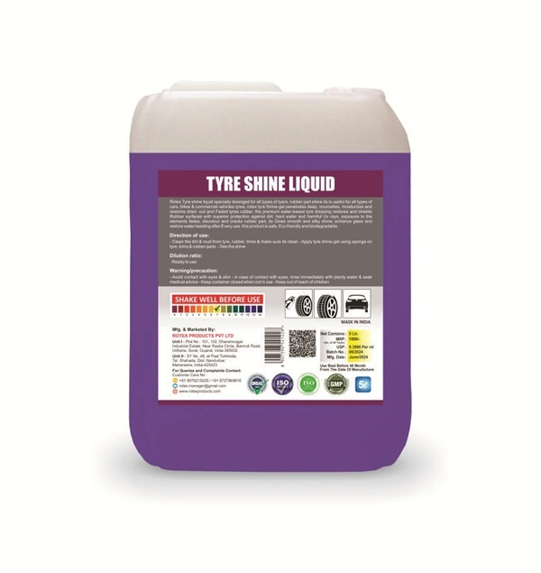 Rotex Products Private Limited Rotex Tyre Shine Liquid 5ltr - Free, Danube
