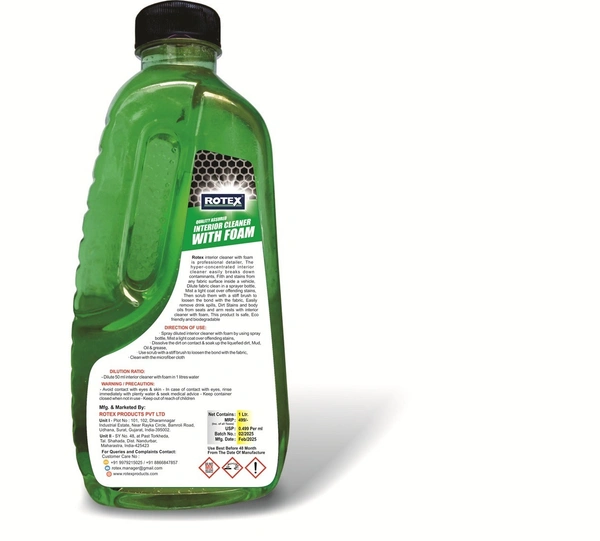 Rotex Products Private Limited Rotex Interior Cleaner 1ltr - Free, Malachite