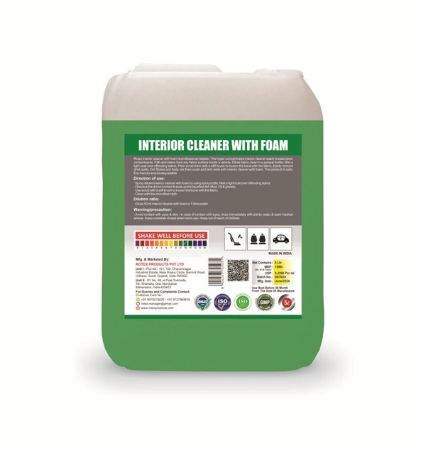 Rotex Products Private Limited Rotex Interior Cleaner With Foam 5ltr - Free, Malachite