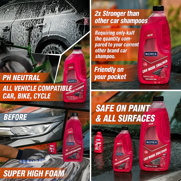 Rotex Products Private Limited Rotex Car Wash Shampoo 1ltr - Free, Hollywood Cerise