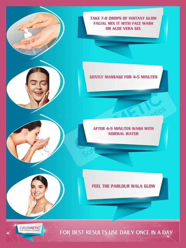 Instant Glow Facial - Parlour Vala Glow Ab Ghar Par, Sirf 5 Minute Mai! - 30 ml
