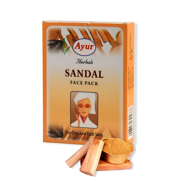 Ayur Herbals Ayur Sandal Face Pack 100g , Natural Herbal Face Pack with Sandalwood for Glowing Skin | Reduces Dark Spots, Controls Oil & Soothes Skin | Ideal for All Skin Types, Chemical-Free Formula