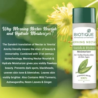 Biotique Morning Nectar Nourish & Hydrates Moisturizer 120ml | For Visibility Flawless Skin | Nourishing & Hydrating Cream | Prevents Dark Spots, Blackheads And Blemishes | Natural Hydration for All Skin Types |