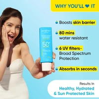 Dot & Key Blueberry Hydrate Barrier Repair Sunscreen SPF 50+,Pa++++ | For Dry & Sensitive Skin | With 6 UV filters | Non - Greasy Finish | Broad Spectrum | Fragrance Free | No White Cast | Long Lasting Moisture | Tanning & Sunburn | 50g
