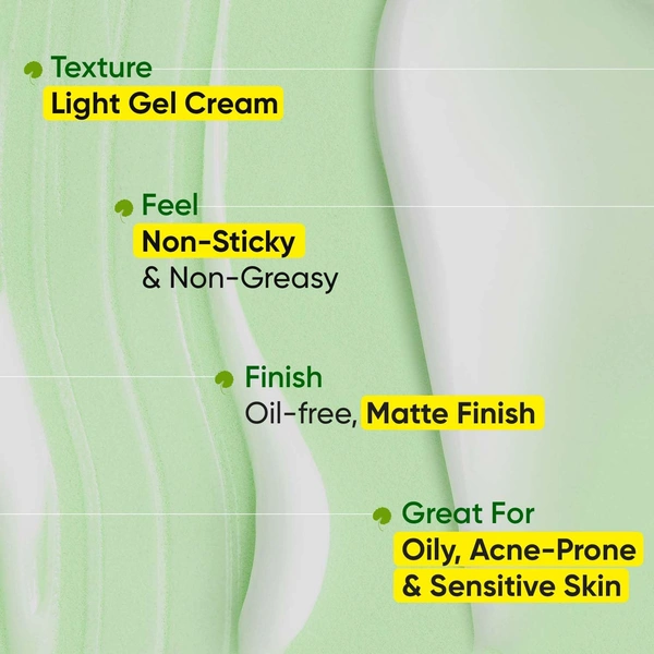 Dot & Key CICA Calming Mattifying Sunscreen SPF 50 PA++++ with Niacinamide | For Oily, Acne- Prone Skin | Oil Free Matte Finish | Light Gel Cream | Ultimate Protection for Sensitive Skin | Fragrance Free & Quick Absorbing | 50g