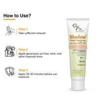 Fixderma Shadow Tinted Sunscreen For Face SPF 50 PA+++ | Sunscreen with Vitamin E & Hyaluronic Acid | UVA & UVB Protection | Blue Light Protection | Prevent Pigmentation | High Protection for All Skin Types | 30g