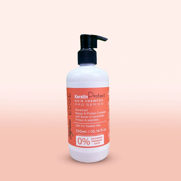 Hi9 EDGE Keratin Protect Shampoo 300ml | Color & Heat Protection | Enriched with Keratin for Strong, Healthy Hair |Safe for Treated Hair |Advanced Repair & Protect Complex with Boost Of Ceramides Protien & peptides