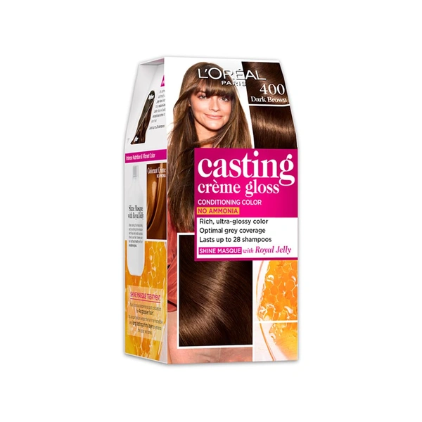 Loreal Paris Casting Creme Gloss Darkest Brown 300 Conditioning Hair Color - 87.5g+72ml | No Ammonia | Rich, Ultra Glossy Color | Optical Grey Coverage | Long-Lasting Color| Honey-Infused Conditioner | Salon Like Hair At-home