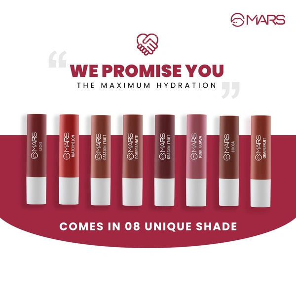 Mars Aqua Splash Tinted Lip Balm 05-GRAPEFRUIT with Shea Butter 3g | Jojoba Oil & Vitamin E | Passion Fruit Flavor | Moisturizing, Non-Sticky & Nourishing for Chapped Lips