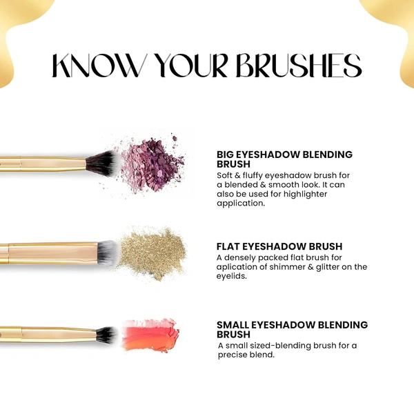 Mars Artists Arsenal 6-Piece Professional Makeup Brush Set | Eyeshadow | Foundation | Blush & Powder Brushes