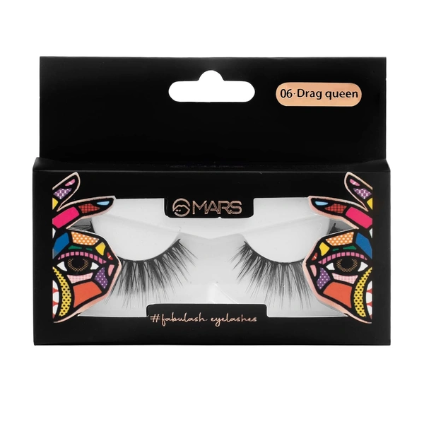 Mars Fabulash False Eyelashes 06 Drag Queen| Lightweight | Synthetic Lashes | Easy Fit |All Eye Shapes