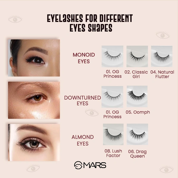 Mars Fabulash False Eyelashes 06 Drag Queen| Lightweight | Synthetic Lashes | Easy Fit |All Eye Shapes