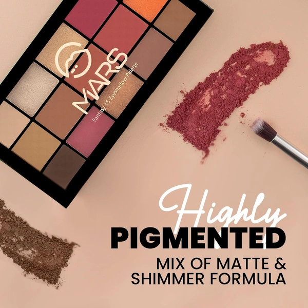 Mars Fantasy 15 Eyeshadow Palette 03 – 22.5g | Matte and Shimmer Shades | Vibrant & Blendable Shades | Long-Lasting Eye Makeup | Travel-Friendly Makeup Palette |Bold & Beautiful Eye Makeup | Multicolor
