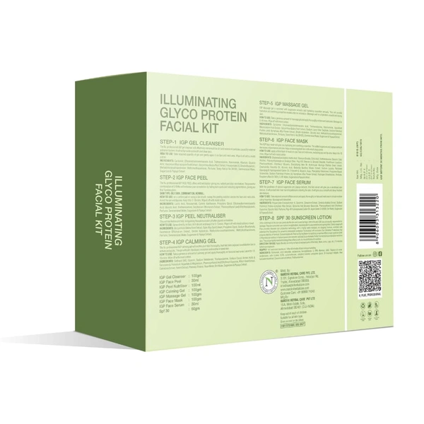 N Plus N + Professional Illuminating Glyco Protein Facial Kit 620g | Enriched with Sugarcane Extracts | with 10 % Glycolic Acid | Exfoliating Skin | Provide Bright & Smooth Skin Texture | For Pigmented & Tanned Skin