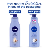 Nivea Shea Smooth Body Lotion 400ml| with Deep Moisture Serum | Body Milk Shea Smooth With Deep Moisture Serum & Shea Butter | 48h Deep Moisture Care | Smooth, Soft Skin All Day | Non Greasy & Healthy Looking Skin | Deep Nourishment for Dry Skin |