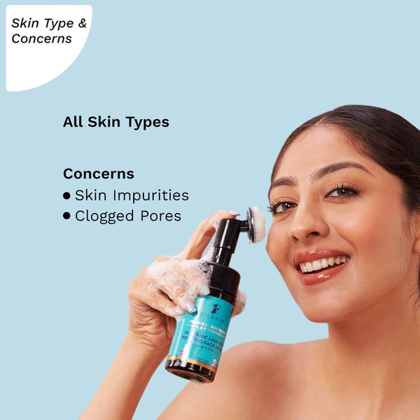 Pilgrim Foaming Face Wash Volcanic Lava Ash with Brush, 120ml | Deep Cleanses, Detoxifies, and Exfoliates for Clear, Healthy Skin.