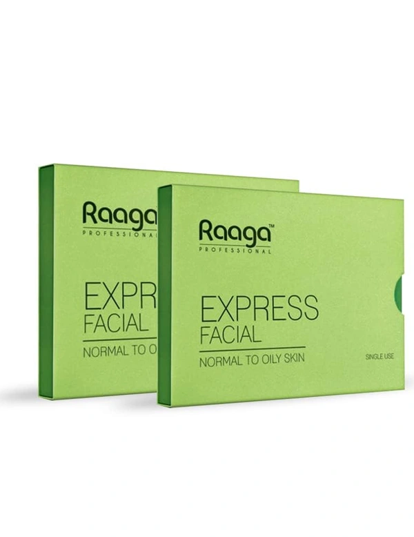 Raaga Professional Express Normal to Oily 6 Step Facial Kit- 35g | Rejuvenates and Revitalises Skin | Spa-like Experience At Home | Instant Glow | Skin Exfoliation | Normal To Oily Skin