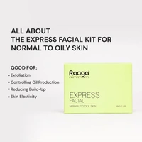 Raaga Professional Express Normal to Oily 6 Step Facial Kit- 35g | Rejuvenates and Revitalises Skin | Spa-like Experience At Home | Instant Glow | Skin Exfoliation | Normal To Oily Skin