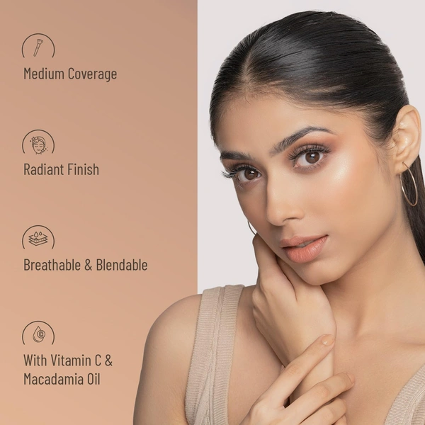 Swiss Beauty Flawless Finish Foundation 40g | Daily Wear Lightweight Foundation | with Vitamin C & Macadamia Oil | Medium coverage, Instant Radiance | Oil-Free Formula | Blendable & Breathable | Shade - 03 ( Natural-Beige )