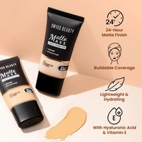 Swiss Beauty Foundation Matte Maxx Cover 01 Fair Warm, 30g| 24-Hour Wear |Hyaluronic Acid & Vitamin E | Oil-Control Formula |