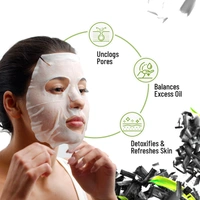 Swiss Beauty Instant Detox Sheet Mask 20ml | With Charcoal & Bamboo | Serum- Infused Sheet Mask | Unclogs Pores, Balances Excess Oil | Detoxifies & Refreshes Skin | Acne-prone skin mask | 20ml
