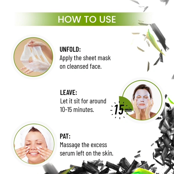 Swiss Beauty Instant Detox Sheet Mask 20ml | With Charcoal & Bamboo | Serum- Infused Sheet Mask | Unclogs Pores, Balances Excess Oil | Detoxifies & Refreshes Skin | Acne-prone skin mask | 20ml
